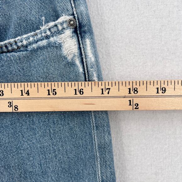 ACNE STUDIOS Boy Indigo Fray Jean Womens 26 Light Wash Distressed Tapered Slim - Picture 14 of 16